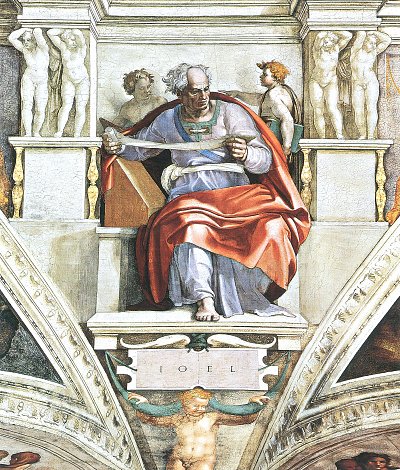 Sixtinische Kapelle Sibyllen und Propheten Der Prophet Joel von Michelangelo als Kunstdruck auf Leinwand