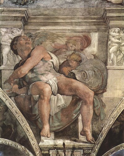 Sixtinische Kapelle Sibyllen und Propheten Der Prophet Jonas von Michelangelo als Kunstdruck auf Leinwand