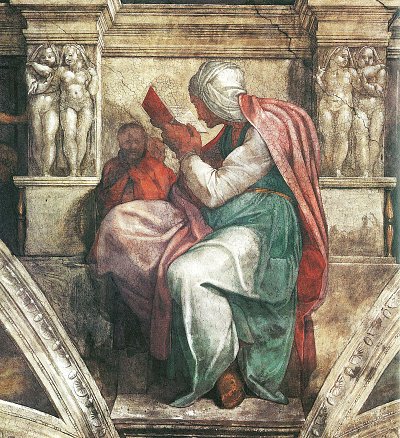 Sixtinische Kapelle Sibyllen und Propheten Der persische Sibylle von Michelangelo als Kunstdruck auf Leinwand