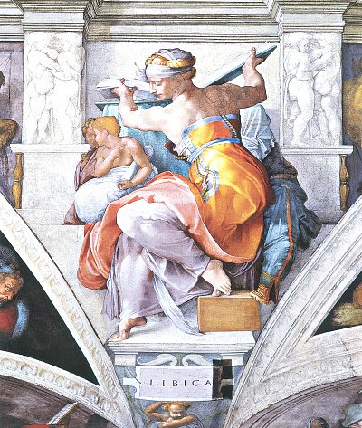 Sixtinische Kapelle Sibyllen und Propheten Die Libysche Sibylle von Michelangelo als Kunstdruck auf Leinwand