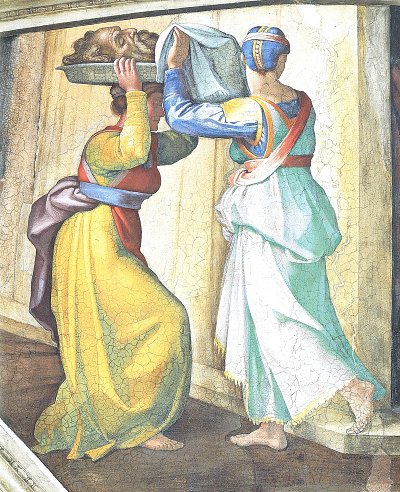 Sixtinische Kapelle Szenen aus dem alten Testament Judith und Holofernes Detail von Michelangelo als Kunstdruck auf Leinwand