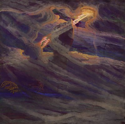 PERKUNAS THOR von Mikalojus Konstantinas Ciurlionis als Kunstdruck auf Leinwand