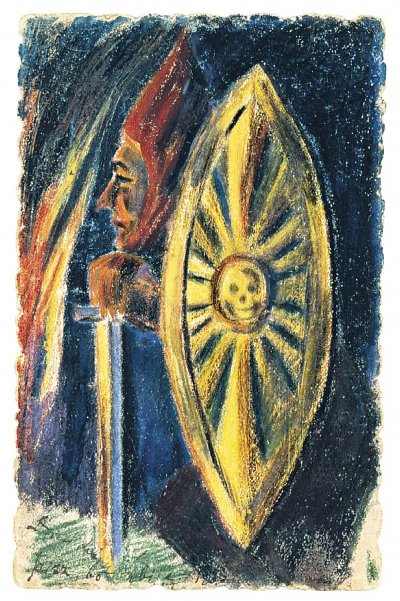Warrior von Mikalojus Konstantinas Ciurlionis als Kunstdruck auf Leinwand
