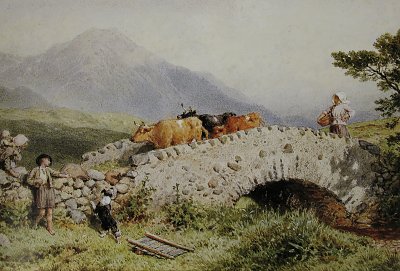 Bridge near Dalmally von Myles Birket Foster als Kunstdruck auf Leinwand