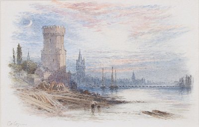 Cologne Moonrise von Myles Birket Foster als Kunstdruck auf Leinwand