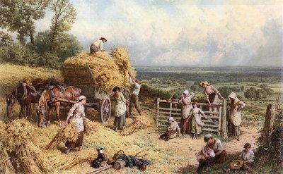 Harvest time von Myles Birket Foster als Kunstdruck auf Leinwand