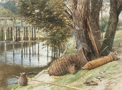 The Eel Traps von Myles Birket Foster als Kunstdruck auf Leinwand