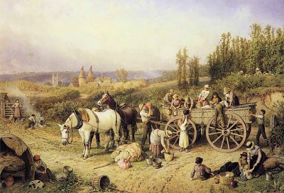 The Farm Cart von Myles Birket Foster als Kunstdruck auf Leinwand