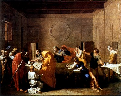 Extreme unction von Nicolas Poussin als Kunstdruck auf Leinwand