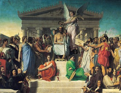 Jean Auguste Dominique Ingres Apotheosis of Homer von Nicolas Poussin als Kunstdruck auf Leinwand
