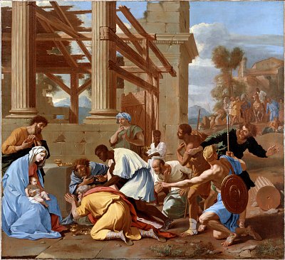 The Adoration of the Magi von Nicolas Poussin als Kunstdruck auf Leinwand