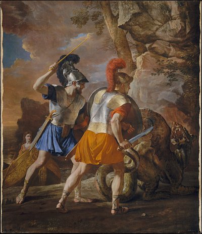 The Companions of Rinaldo von Nicolas Poussin als Kunstdruck auf Leinwand
