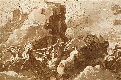 The Death of Hippolytus von Nicolas Poussin als Kunstdruck auf Leinwand
