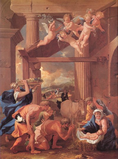 adoration of the shepherds von Nicolas Poussin als Kunstdruck auf Leinwand