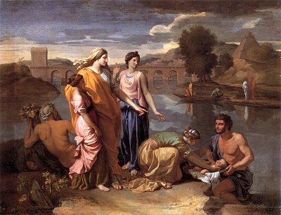 finding of moses von Nicolas Poussin als Kunstdruck auf Leinwand