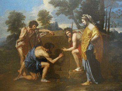 i pastori dell arcadia von Nicolas Poussin als Kunstdruck auf Leinwand
