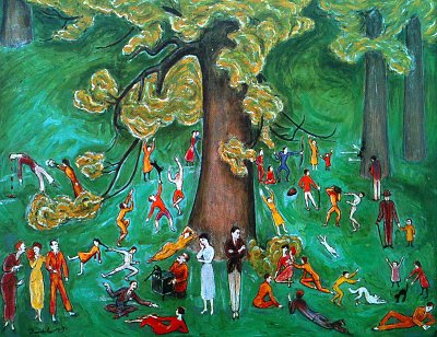 Den trevliga sommarsoendagen von Nils von Dardel als Kunstdruck auf Leinwand