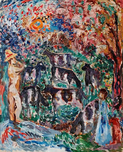 Koherde von Nils von Dardel als Kunstdruck auf Leinwand