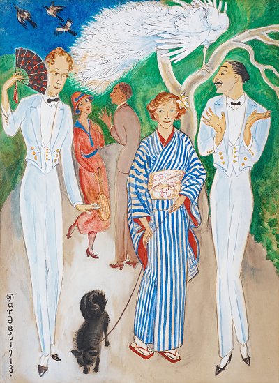 Påfåglar von Nils von Dardel als Kunstdruck auf Leinwand