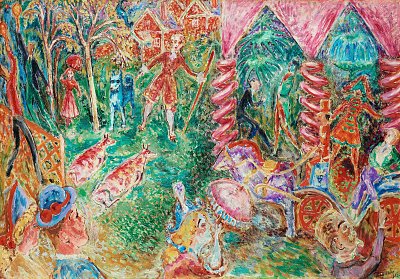 Turisthotellet i Raettvik von Nils von Dardel als Kunstdruck auf Leinwand