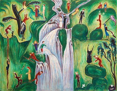 Waterfall von Nils von Dardel als Kunstdruck auf Leinwand