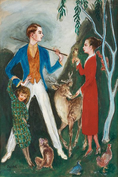 Ynglingen och flickan von Nils von Dardel als Kunstdruck auf Leinwand