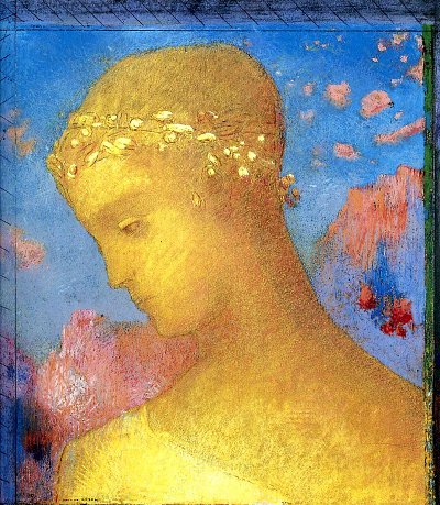Beatrice 1885 von Odilon Redon als Kunstdruck auf Leinwand