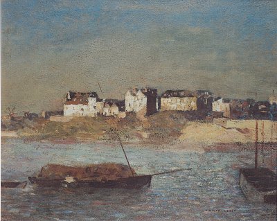 Bretonischer Hafen von Odilon Redon als Kunstdruck auf Leinwand