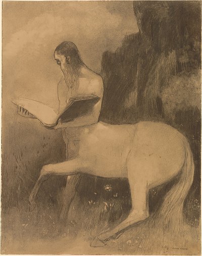 Centaure lisant von Odilon Redon als Kunstdruck auf Leinwand