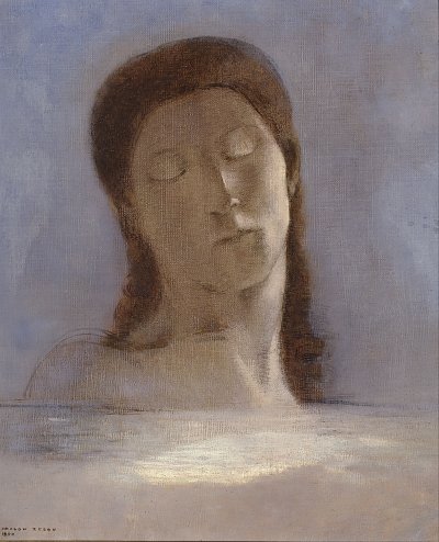 Closed Eyes von Odilon Redon als Kunstdruck auf Leinwand