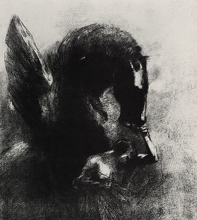 Der gefangene Pegasus von Odilon Redon als Kunstdruck auf Leinwand