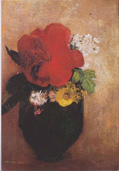 Der rote Mohn von Odilon Redon als Kunstdruck auf Leinwand