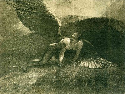 Fallen angel von Odilon Redon als Kunstdruck auf Leinwand