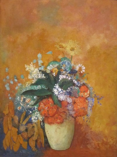 Flowers in a Vase von Odilon Redon als Kunstdruck auf Leinwand