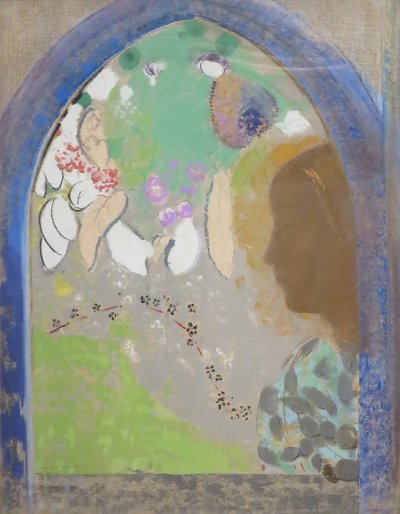 Profile of a Woman in the Window von Odilon Redon als Kunstdruck auf Leinwand