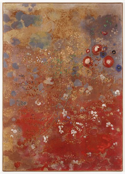 Redonpanneau rouge von Odilon Redon als Kunstdruck auf Leinwand