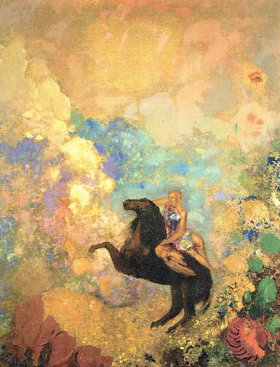 The Muse on Pegasus von Odilon Redon als Kunstdruck auf Leinwand