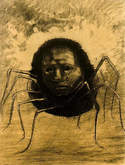 The crying spider von Odilon Redon als Kunstdruck auf Leinwand