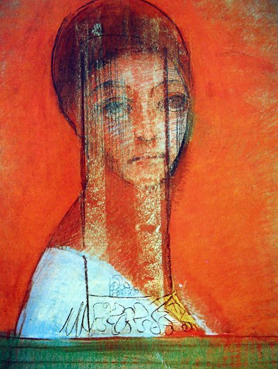 Veiled Woman von Odilon Redon als Kunstdruck auf Leinwand