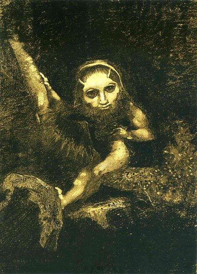 caliban on a branch 1881 von Odilon Redon als Kunstdruck auf Leinwand
