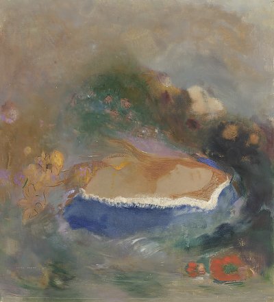 la cape bleue sur les eaux von Odilon Redon als Kunstdruck auf Leinwand