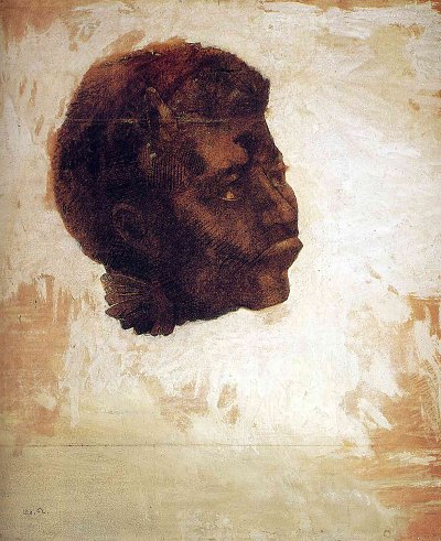 satan 1877 von Odilon Redon als Kunstdruck auf Leinwand