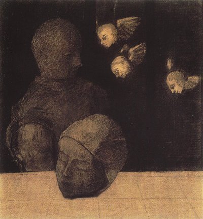 severed head 1878 von Odilon Redon als Kunstdruck auf Leinwand