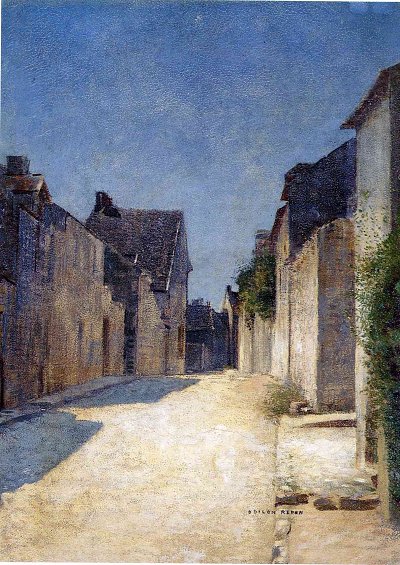 street in samois 1888 von Odilon Redon als Kunstdruck auf Leinwand