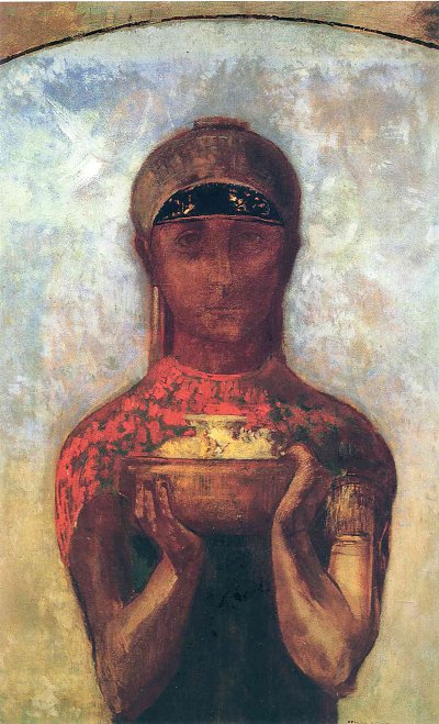 the cup of mystery von Odilon Redon als Kunstdruck auf Leinwand