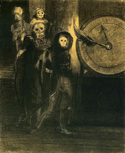 the mask of the red death 1883 von Odilon Redon als Kunstdruck auf Leinwand