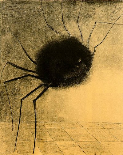 the smiling spider von Odilon Redon als Kunstdruck auf Leinwand