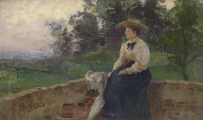 In Gedanken von Olga Wisinger Florian als Kunstdruck auf Leinwand