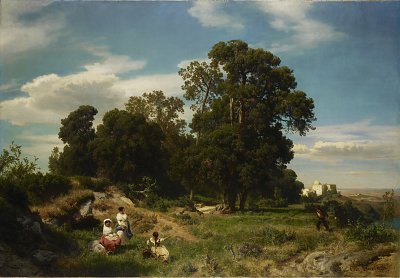 Morgen von Oswald Achenbach als Kunstdruck auf Leinwand