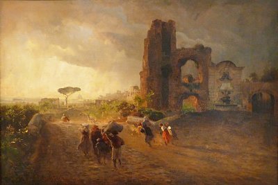 Paysage romain von Oswald Achenbach als Kunstdruck auf Leinwand